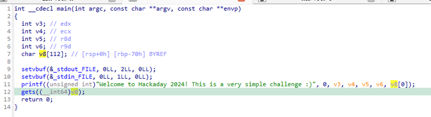 gets buffer overflow in IDA