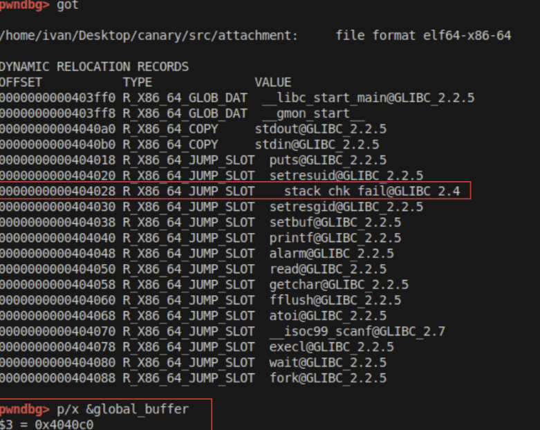 Address computation in pwndbg