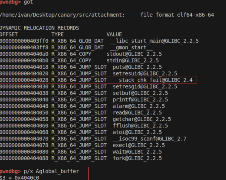 Address computation in pwndbg